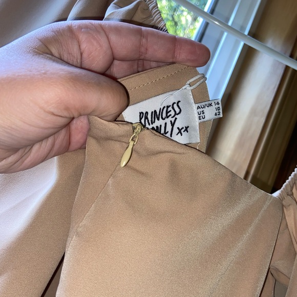 Princess Polly - Lillie Long Sleeve Mini Dress - Beige - Picture 4 of 5